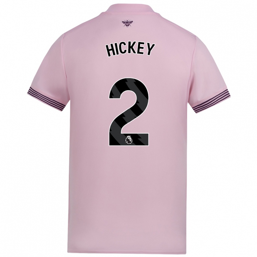 Kandiny Homme Maillot Aaron Hickey #2 Rose Tenues Extérieur 2024/25 T-Shirt