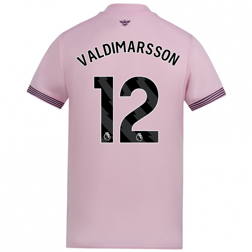 Kandiny Homme Maillot Hákon Rafn Valdimarsson #12 Rose Tenues Extérieur 2024/25 T-Shirt