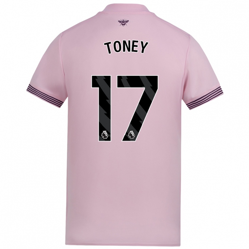 Kandiny Homme Maillot Ivan Toney #17 Rose Tenues Extérieur 2024/25 T-Shirt