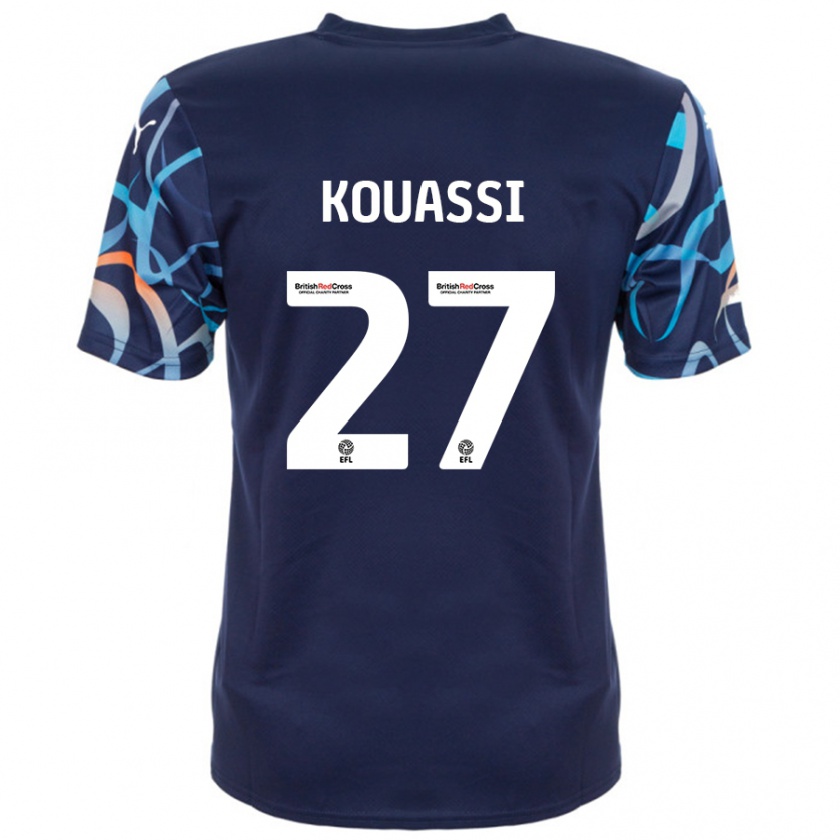 Kandiny Homme Maillot Kylian Kouassi #27 Bleu Marine Tenues Extérieur 2024/25 T-Shirt