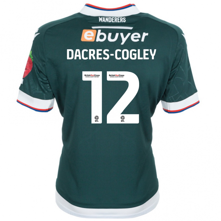 Kandiny Homme Maillot Josh Dacres-Cogley #12 Vert Foncé Tenues Extérieur 2024/25 T-Shirt