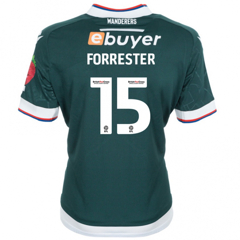 Kandiny Homme Maillot Will Forrester #15 Vert Foncé Tenues Extérieur 2024/25 T-Shirt