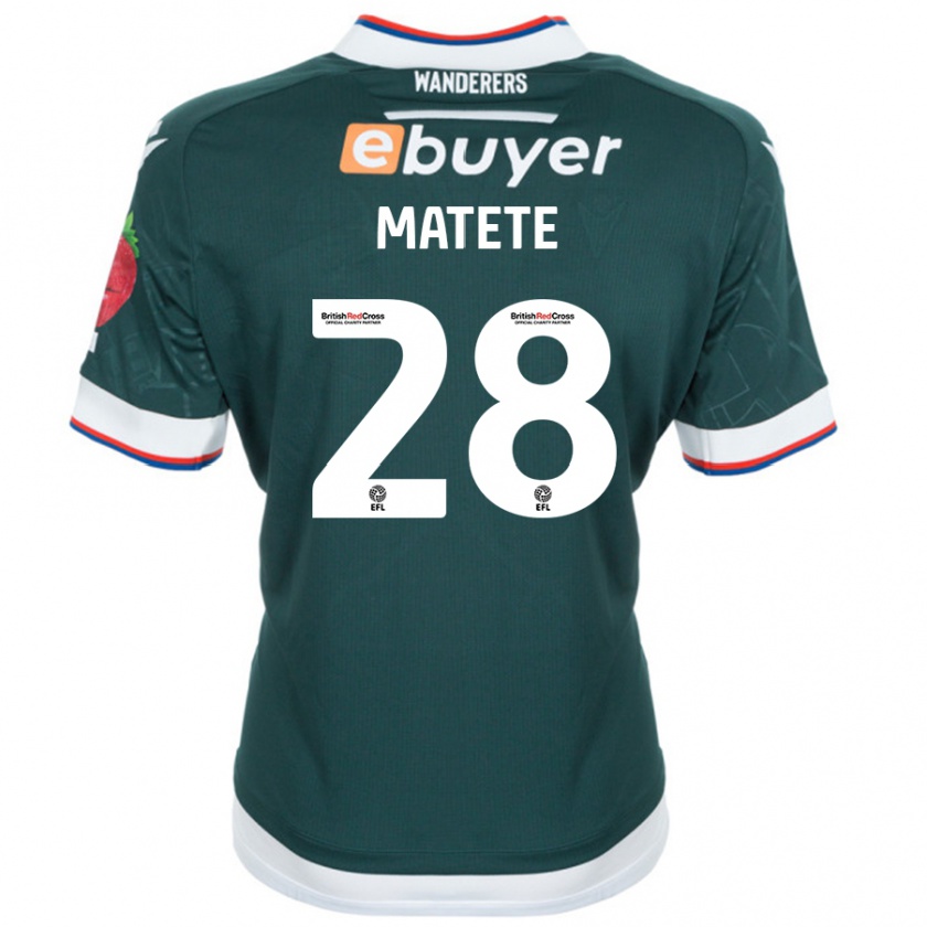 Kandiny Homme Maillot Jay Matete #28 Vert Foncé Tenues Extérieur 2024/25 T-Shirt