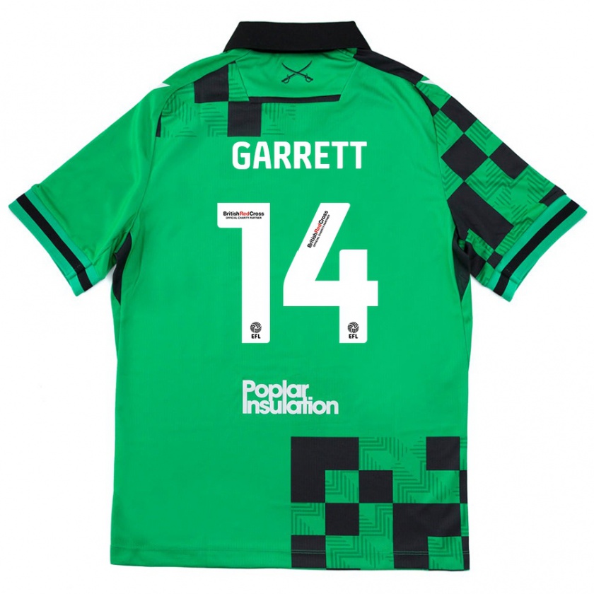 Kandiny Homme Maillot Jake Garrett #14 Vert Noir Tenues Extérieur 2024/25 T-Shirt