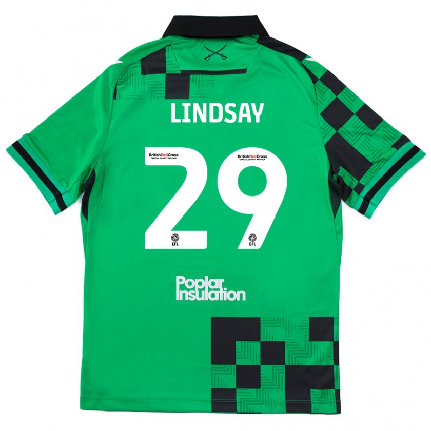 Kandiny Homme Maillot Jamie Lindsay #29 Vert Noir Tenues Extérieur 2024/25 T-Shirt