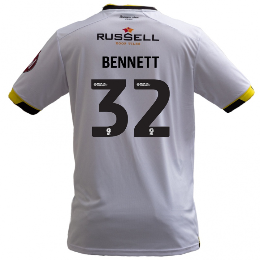 Kandiny Homme Maillot Mason Bennett #32 Blanc Tenues Extérieur 2024/25 T-Shirt