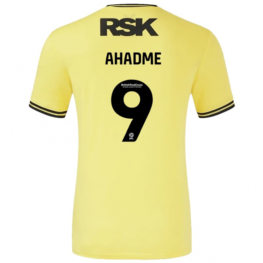 Kandiny Homme Maillot Gassan Ahadme #9 Jaune Noir Tenues Extérieur 2024/25 T-Shirt