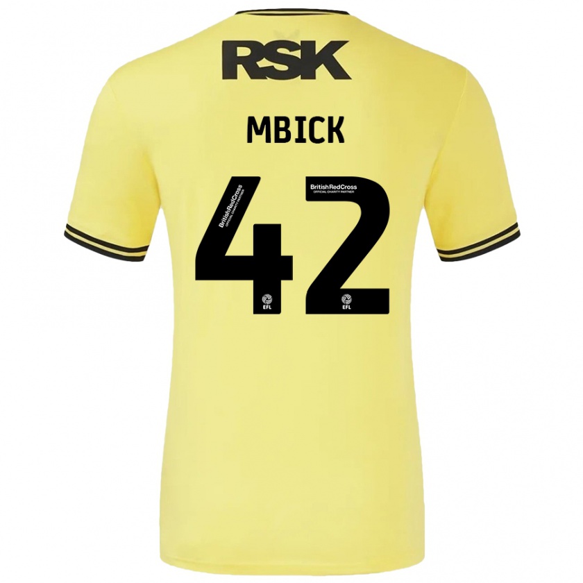 Kandiny Homme Maillot Micah Mbick #42 Jaune Noir Tenues Extérieur 2024/25 T-Shirt