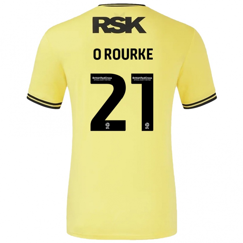 Kandiny Homme Maillot Sophie O'rourke #21 Jaune Noir Tenues Extérieur 2024/25 T-Shirt