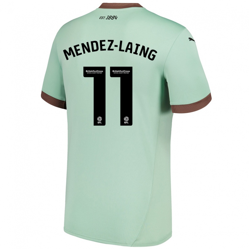 Kandiny Homme Maillot Nathaniel Méndez-Laing #11 Vert Pâle Tenues Extérieur 2024/25 T-Shirt