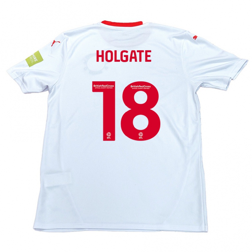 Kandiny Homme Maillot Harrison Holgate #18 Blanc Tenues Extérieur 2024/25 T-Shirt