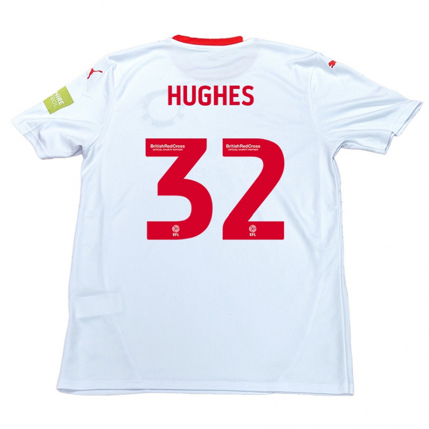 Kandiny Homme Maillot Kayden Hughes #32 Blanc Tenues Extérieur 2024/25 T-Shirt