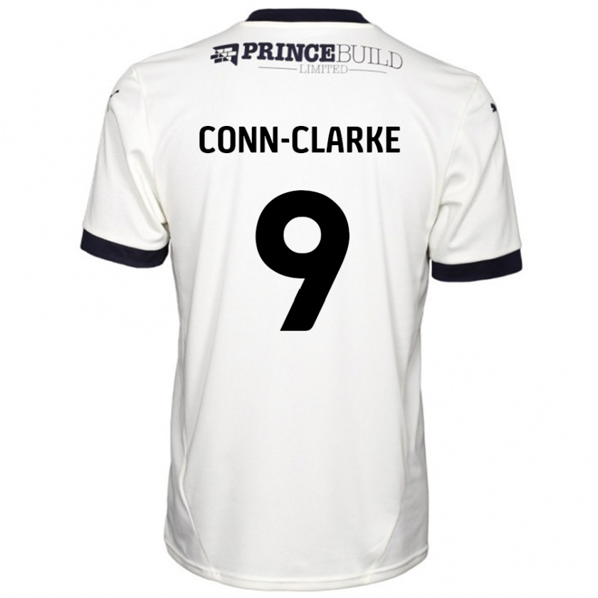 Kandiny Homme Maillot Chris Conn-Clarke #9 Blanc Cassé Noir Tenues Extérieur 2024/25 T-Shirt