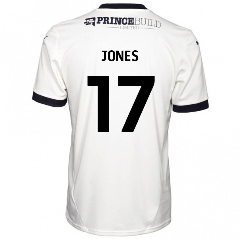 Kandiny Homme Maillot Ricky-Jade Jones #17 Blanc Cassé Noir Tenues Extérieur 2024/25 T-Shirt