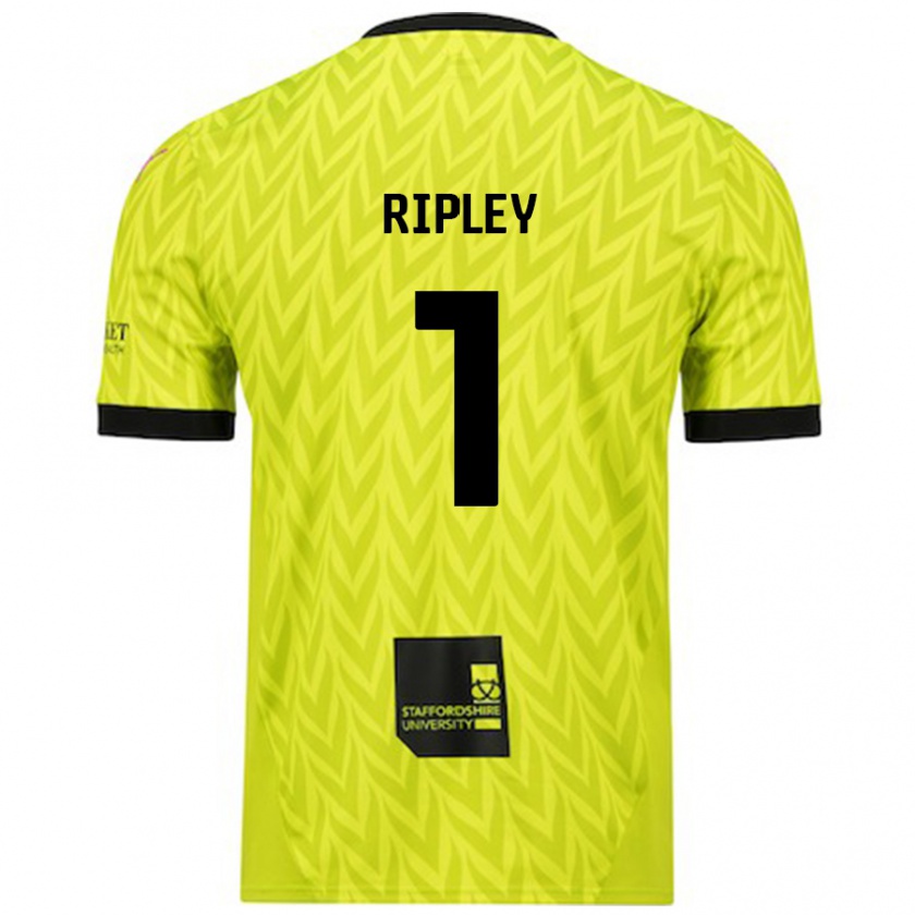 Kandiny Homme Maillot Connor Ripley #1 Vert Fluo Tenues Extérieur 2024/25 T-Shirt