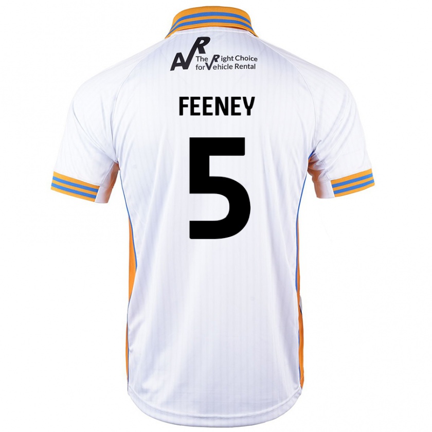 Kandiny Homme Maillot Morgan Feeney #5 Blanc Tenues Extérieur 2024/25 T-Shirt