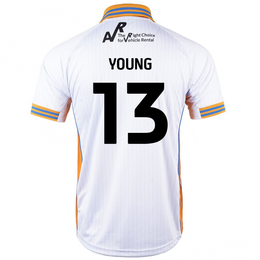 Kandiny Homme Maillot Joe Young #13 Blanc Tenues Extérieur 2024/25 T-Shirt