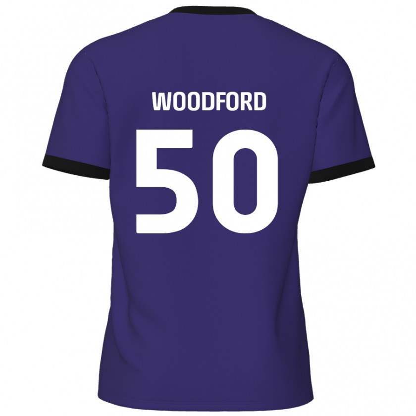 Kandiny Homme Maillot Max Woodford #50 Violet Tenues Extérieur 2024/25 T-Shirt