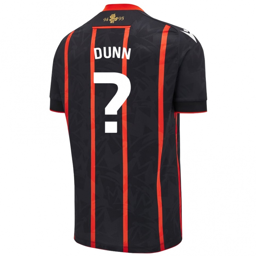 Kandiny Homme Maillot Isaac Dunn #0 Noir Rouge Tenues Extérieur 2024/25 T-Shirt