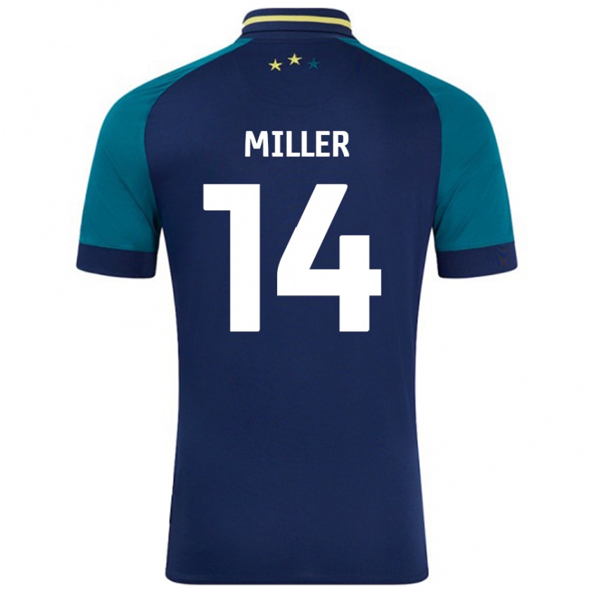 Kandiny Homme Maillot Mickel Miller #14 Marine Vert Foncé Tenues Extérieur 2024/25 T-Shirt