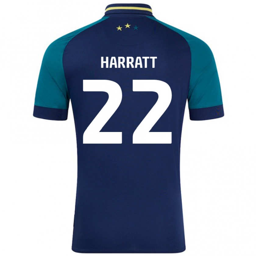 Kandiny Homme Maillot Kian Harratt #22 Marine Vert Foncé Tenues Extérieur 2024/25 T-Shirt