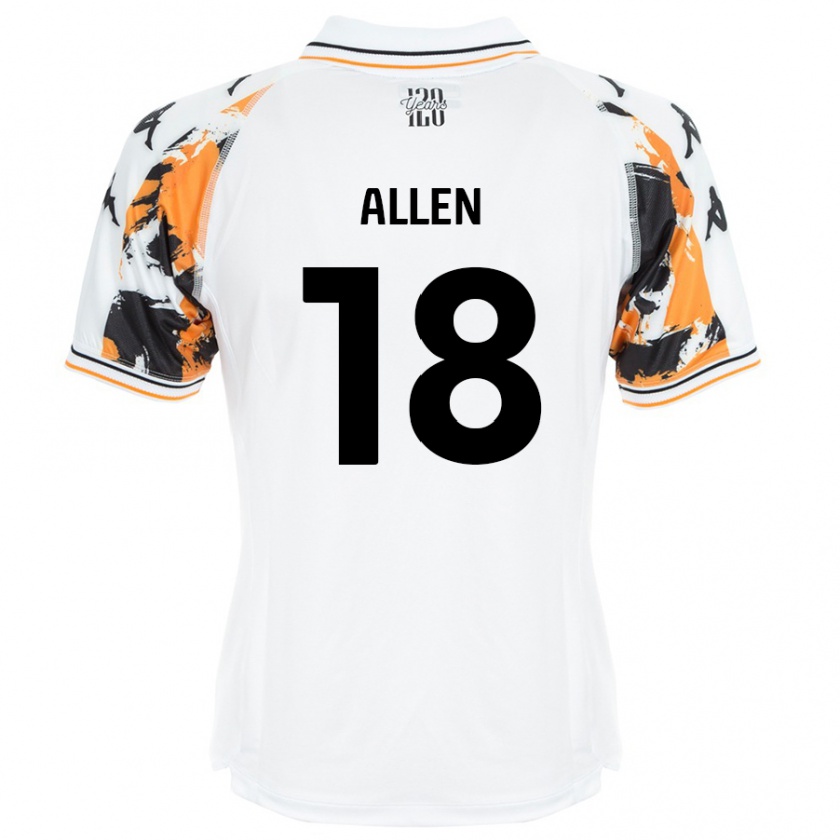 Kandiny Homme Maillot Aaliyah Allen #18 Blanc Tenues Extérieur 2024/25 T-Shirt