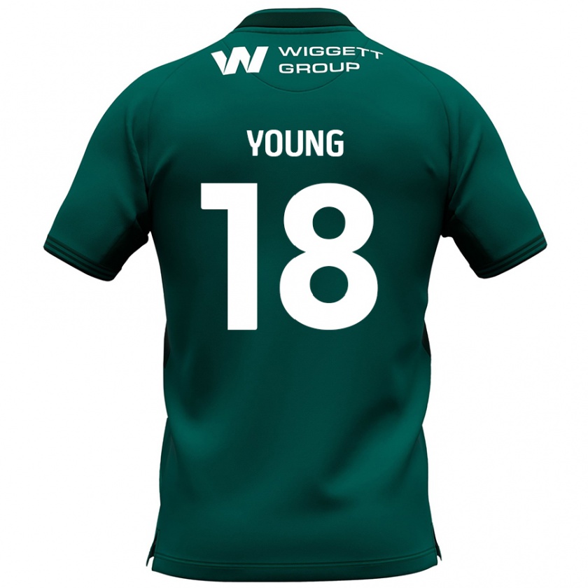 Kandiny Homme Maillot Michelle Young #18 Vert Tenues Extérieur 2024/25 T-Shirt