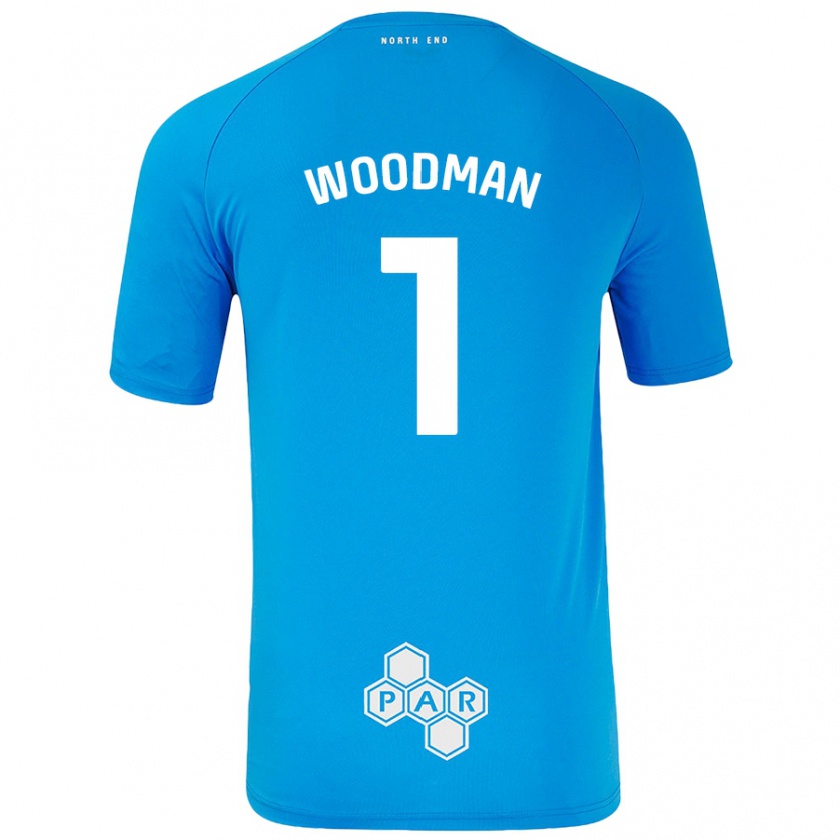 Kandiny Homme Maillot Freddie Woodman #1 Bleu Ciel Tenues Extérieur 2024/25 T-Shirt