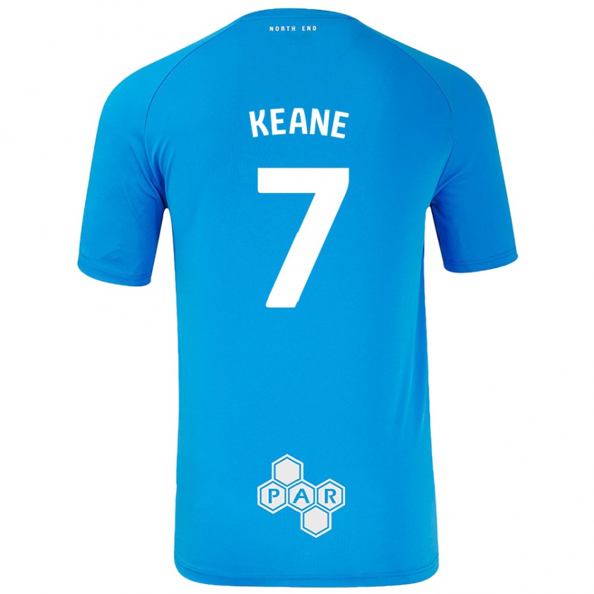 Kandiny Homme Maillot Will Keane #7 Bleu Ciel Tenues Extérieur 2024/25 T-Shirt