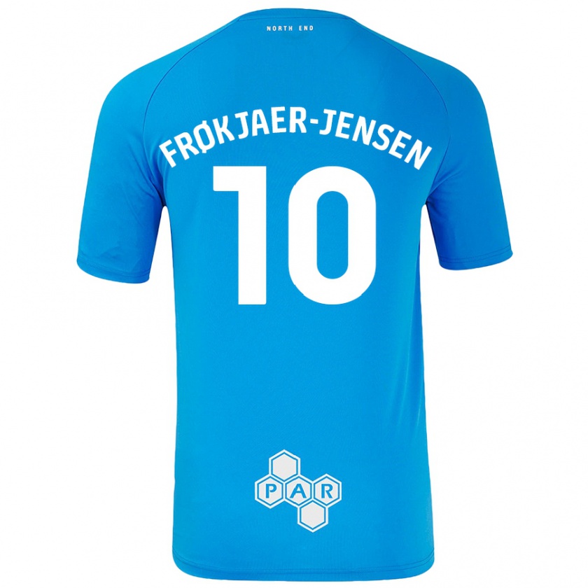 Kandiny Homme Maillot Mads Frøkjaer-Jensen #10 Bleu Ciel Tenues Extérieur 2024/25 T-Shirt