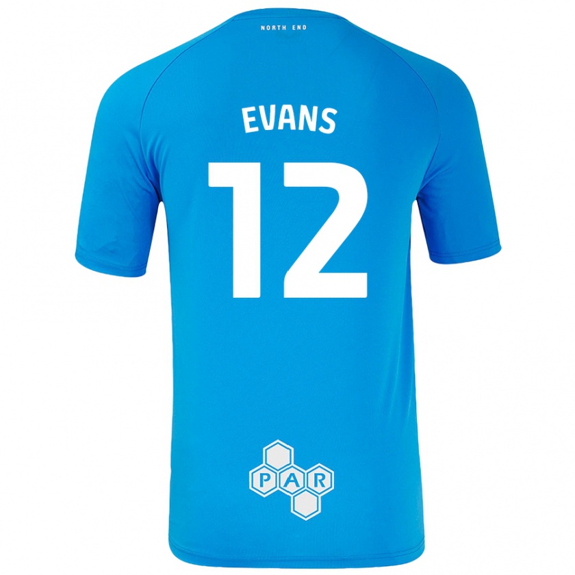 Kandiny Homme Maillot Ched Evans #12 Bleu Ciel Tenues Extérieur 2024/25 T-Shirt