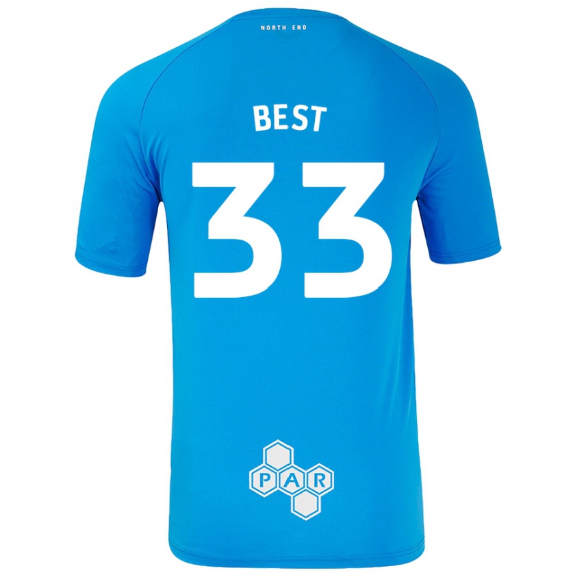 Kandiny Homme Maillot Kian Best #33 Bleu Ciel Tenues Extérieur 2024/25 T-Shirt