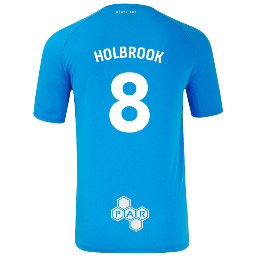 Kandiny Homme Maillot Jess Holbrook #8 Bleu Ciel Tenues Extérieur 2024/25 T-Shirt