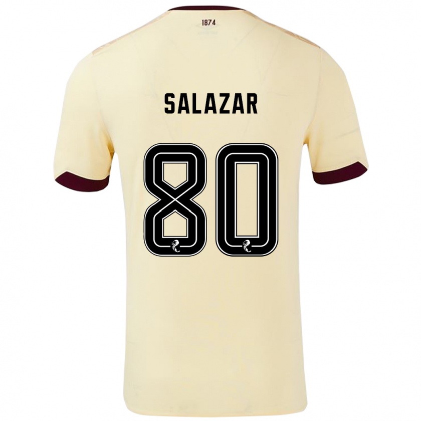 Kandiny Homme Maillot Andrés Salazar #80 Crème Bordeaux Tenues Extérieur 2024/25 T-Shirt