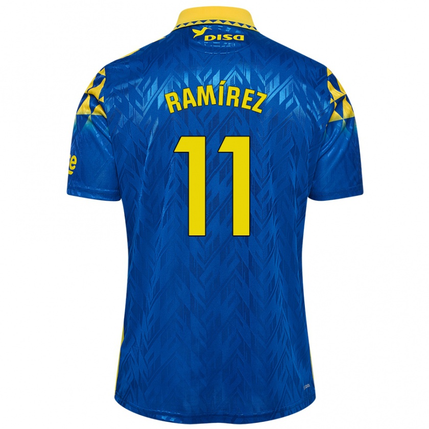 Kandiny Homme Maillot Benito Ramírez #11 Bleu Jaune Tenues Extérieur 2024/25 T-Shirt