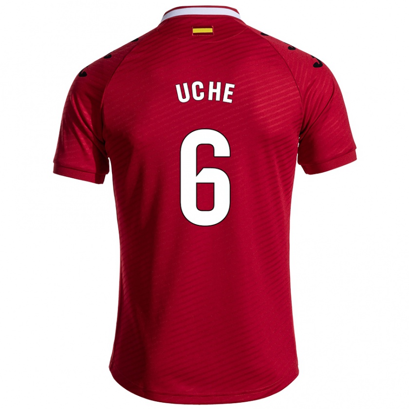 Kandiny Homme Maillot Chrisantus Uche #6 Rouge Foncé Tenues Extérieur 2024/25 T-Shirt