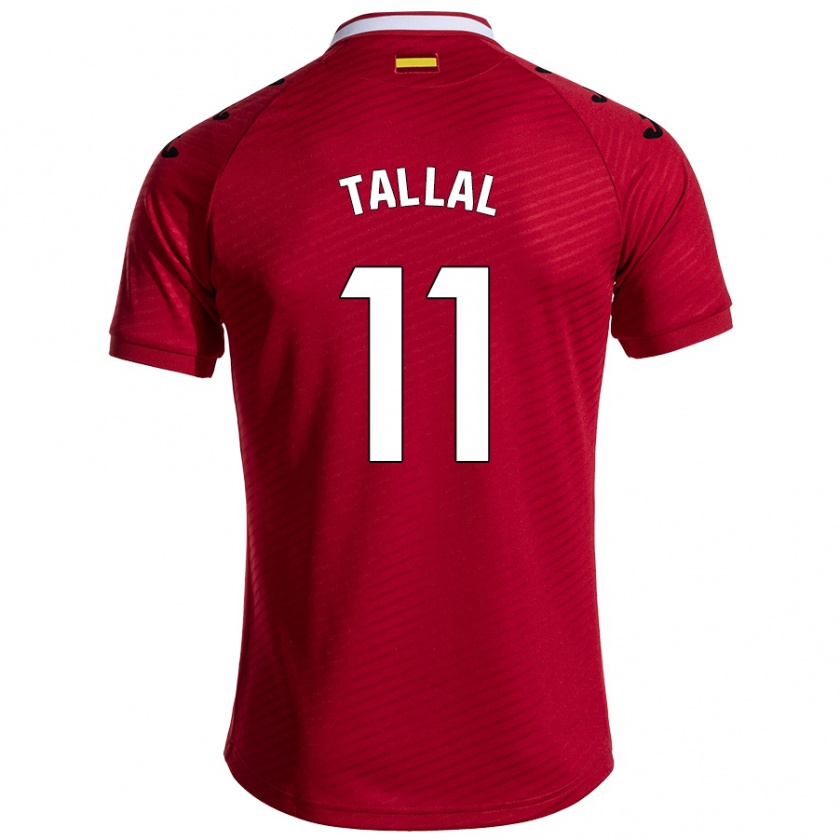 Kandiny Homme Maillot Yassin Tallal #11 Rouge Foncé Tenues Extérieur 2024/25 T-Shirt