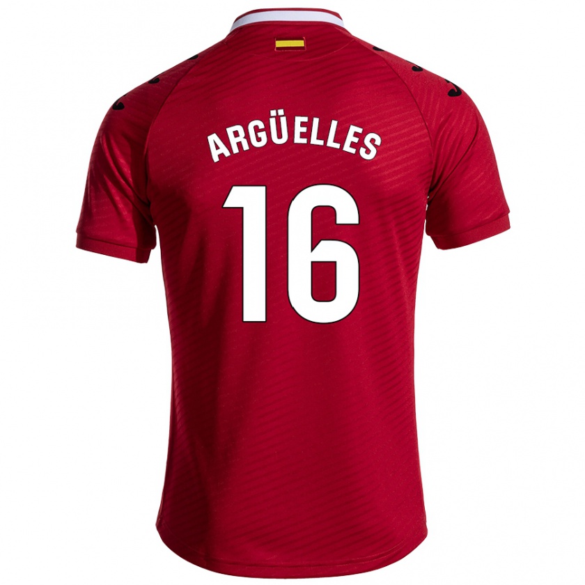 Kandiny Homme Maillot David Argüelles #16 Rouge Foncé Tenues Extérieur 2024/25 T-Shirt