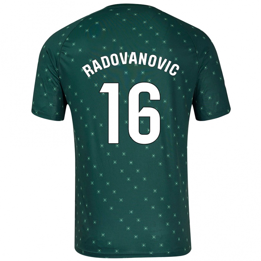 Kandiny Homme Maillot Aleksandar Radovanovic #16 Vert Foncé Tenues Extérieur 2024/25 T-Shirt