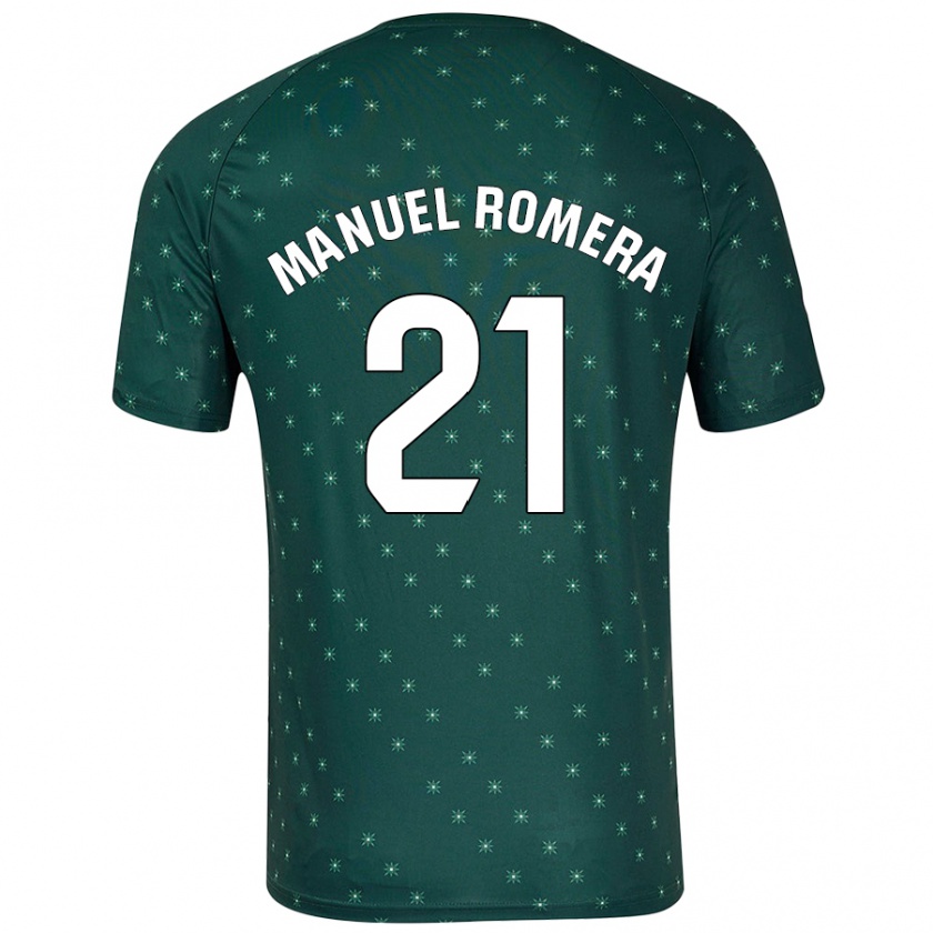 Kandiny Homme Maillot José Manuel Romera #21 Vert Foncé Tenues Extérieur 2024/25 T-Shirt