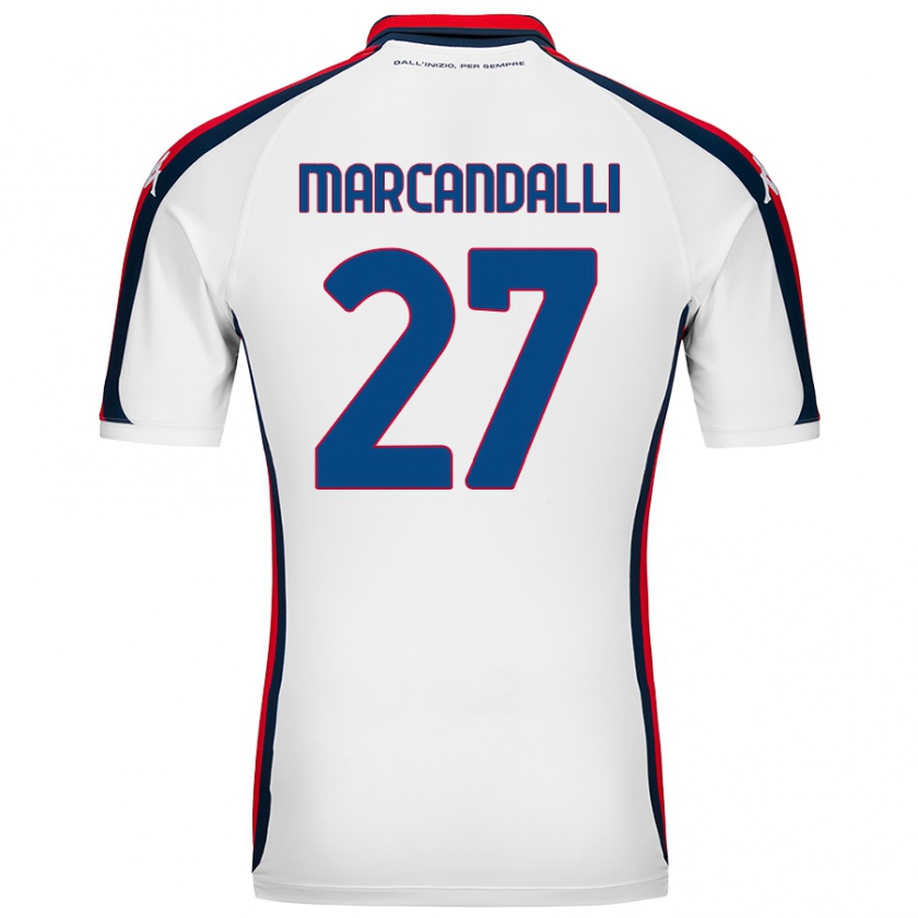 Kandiny Homme Maillot Alessandro Marcandalli #27 Blanc Tenues Extérieur 2024/25 T-Shirt