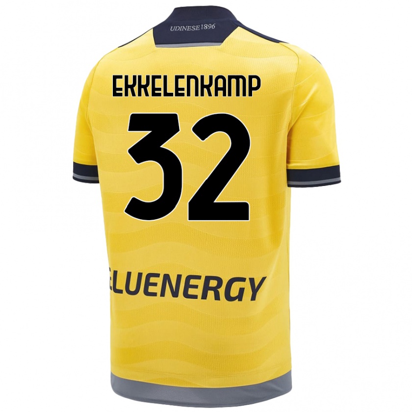 Kandiny Homme Maillot Jurgen Ekkelenkamp #32 Doré Tenues Extérieur 2024/25 T-Shirt