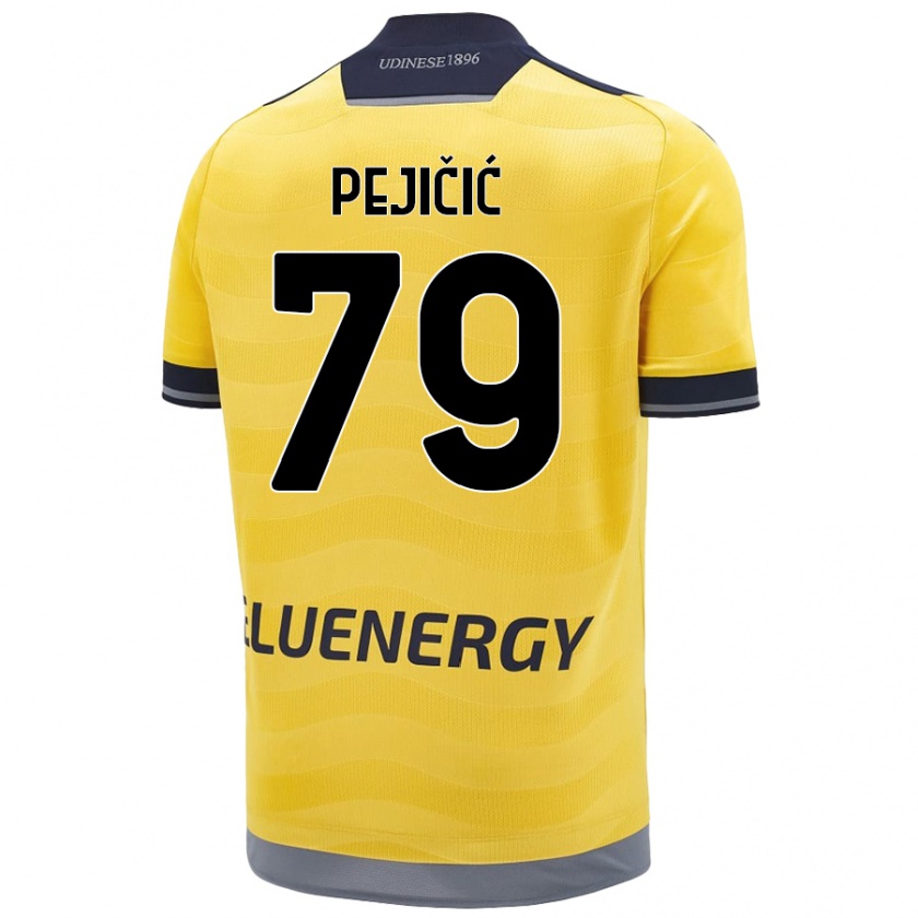 Kandiny Homme Maillot David Pejičić #79 Doré Tenues Extérieur 2024/25 T-Shirt