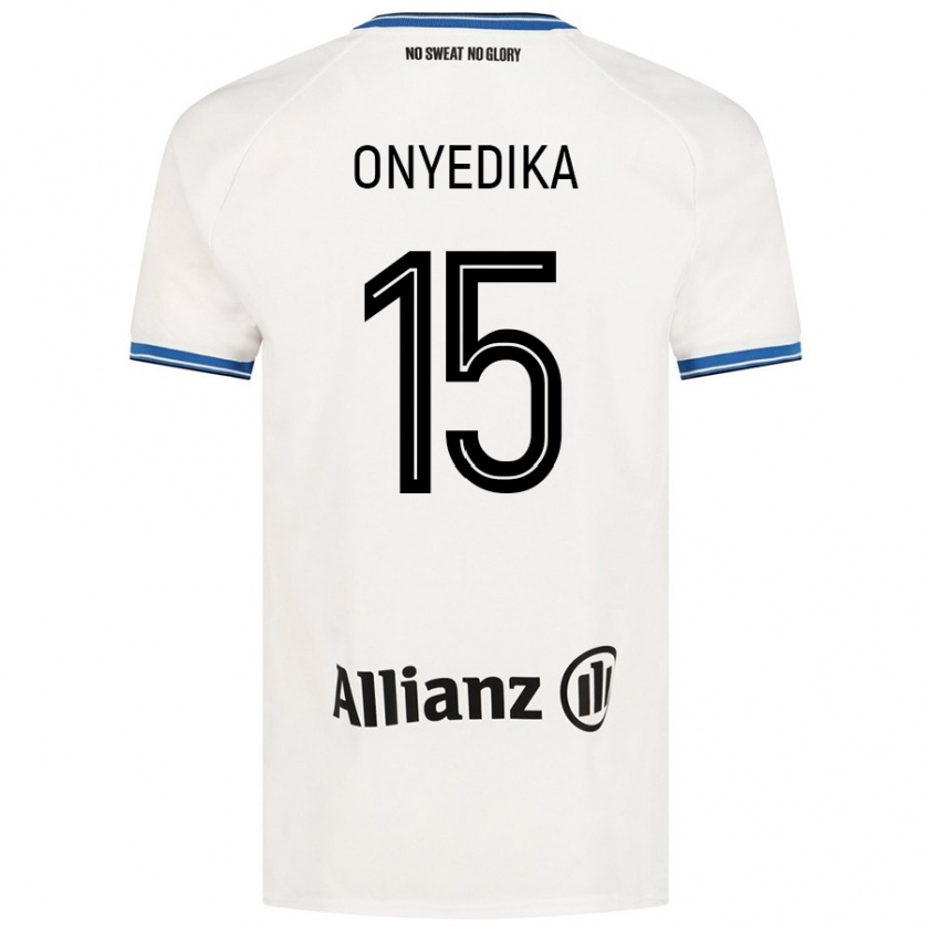 Kandiny Homme Maillot Raphael Onyedika #15 Blanc Tenues Extérieur 2024/25 T-Shirt