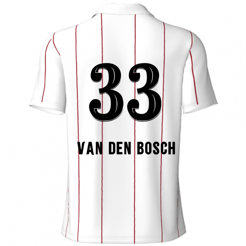 Kandiny Homme Maillot Zeno Van Den Bosch #33 Blanc Noir Tenues Extérieur 2024/25 T-Shirt