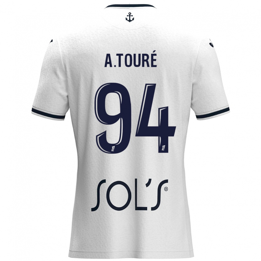 Kandiny Homme Maillot Abdoulaye Touré #94 Blanc Bleu Foncé Tenues Extérieur 2024/25 T-Shirt