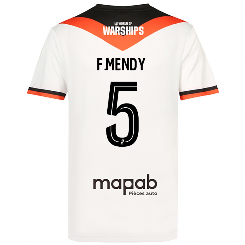 Kandiny Homme Maillot Formose Mendy #5 Blanc Tenues Extérieur 2024/25 T-Shirt