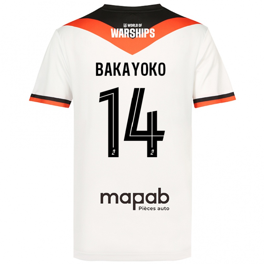 Kandiny Homme Maillot Tiemoué Bakayoko #14 Blanc Tenues Extérieur 2024/25 T-Shirt