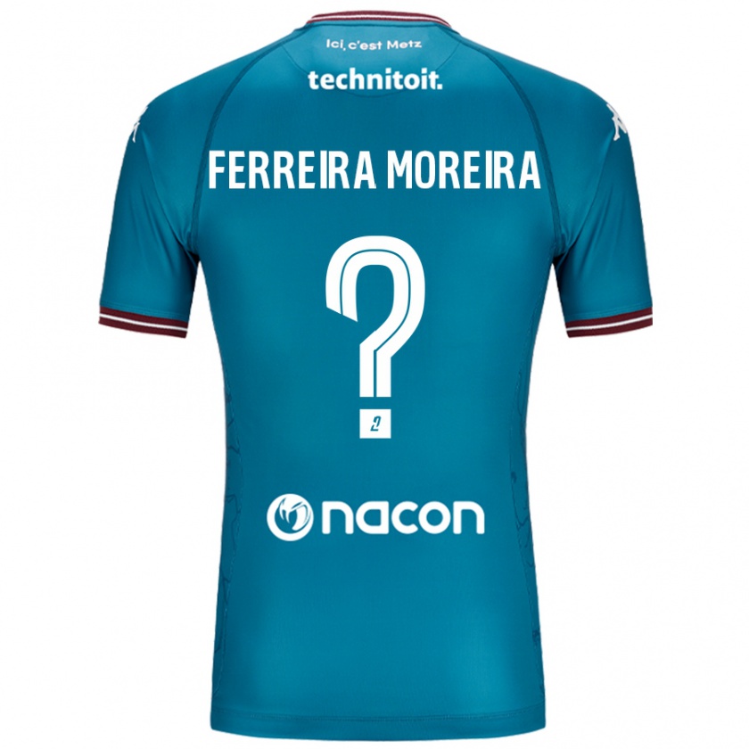 Kandiny Homme Maillot Ruben Ferreira Moreira #0 Bleu Pétrole Tenues Extérieur 2024/25 T-Shirt