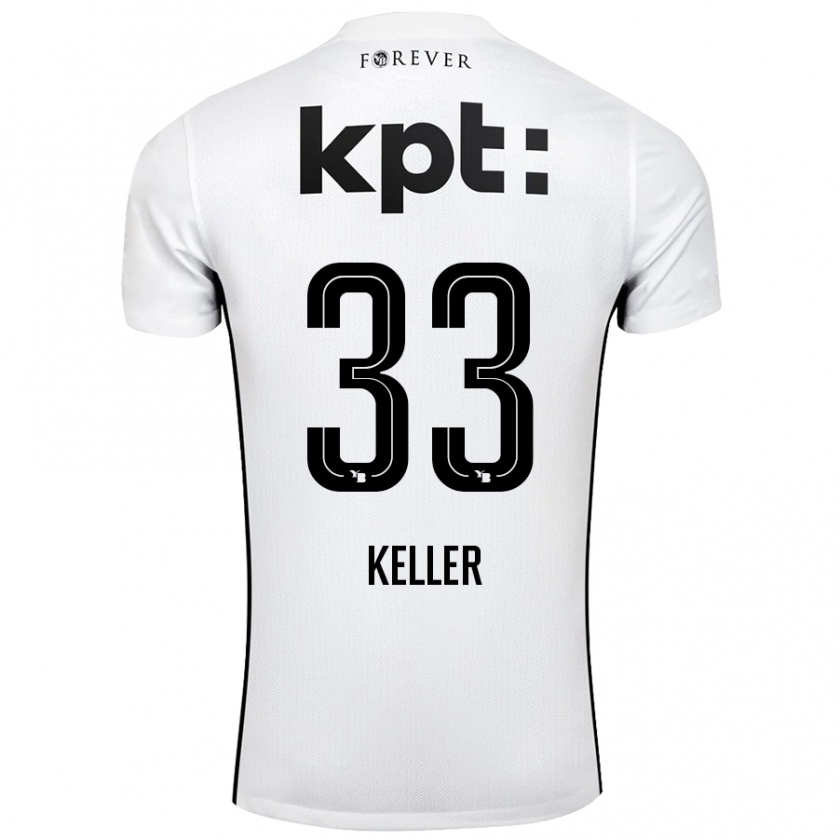 Kandiny Homme Maillot Marvin Keller #33 Blanc Noir Tenues Extérieur 2024/25 T-Shirt